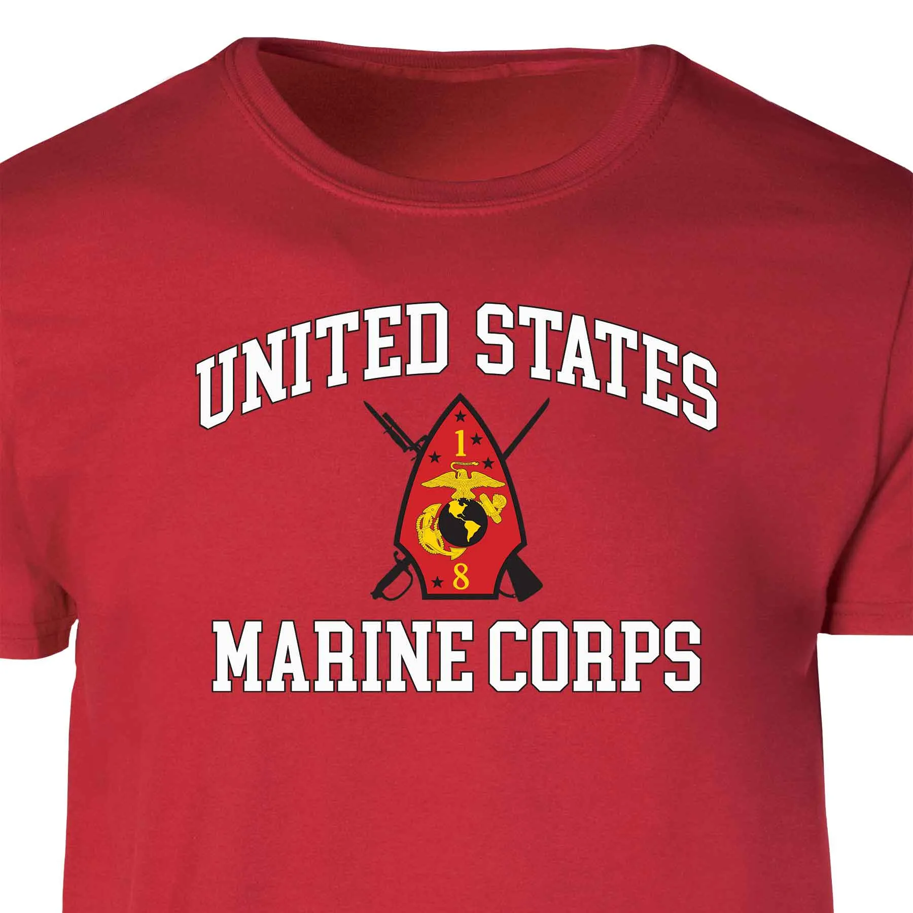 1st Battalion 8th Marines USMC  Patch Graphic T-shirt