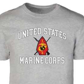 1st Battalion 8th Marines USMC  Patch Graphic T-shirt