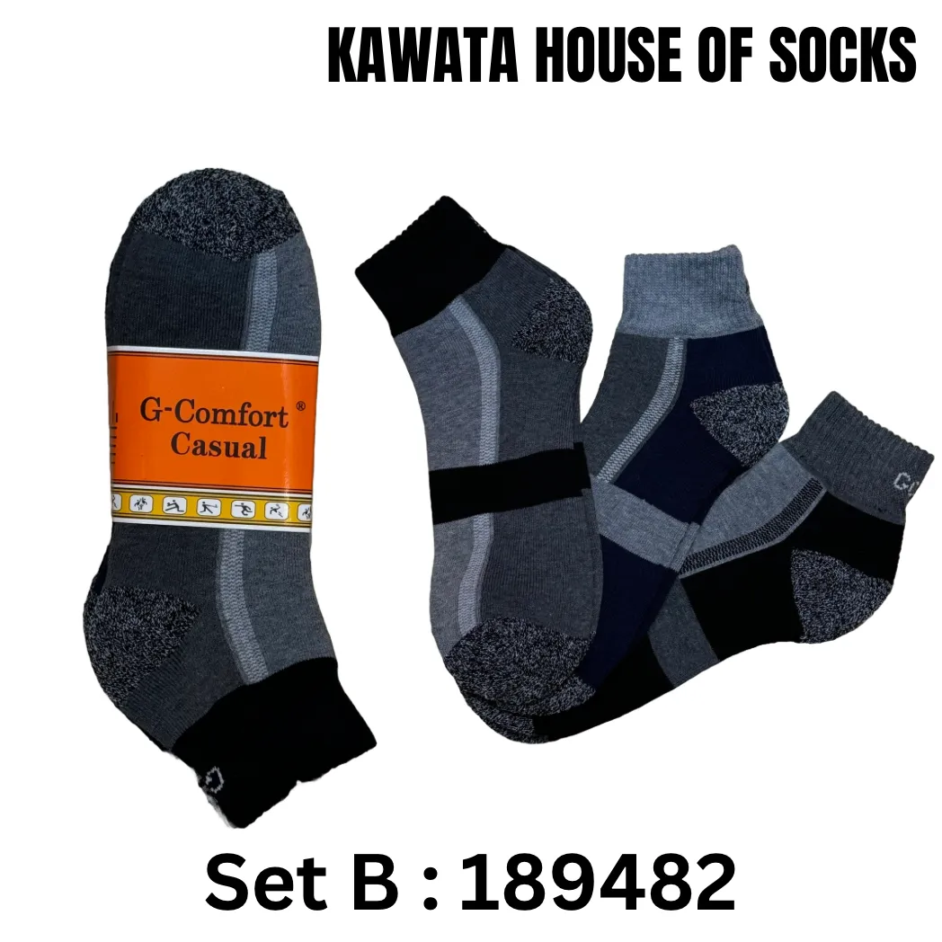 3-in-1 Value Pack Patterned Sport Socks