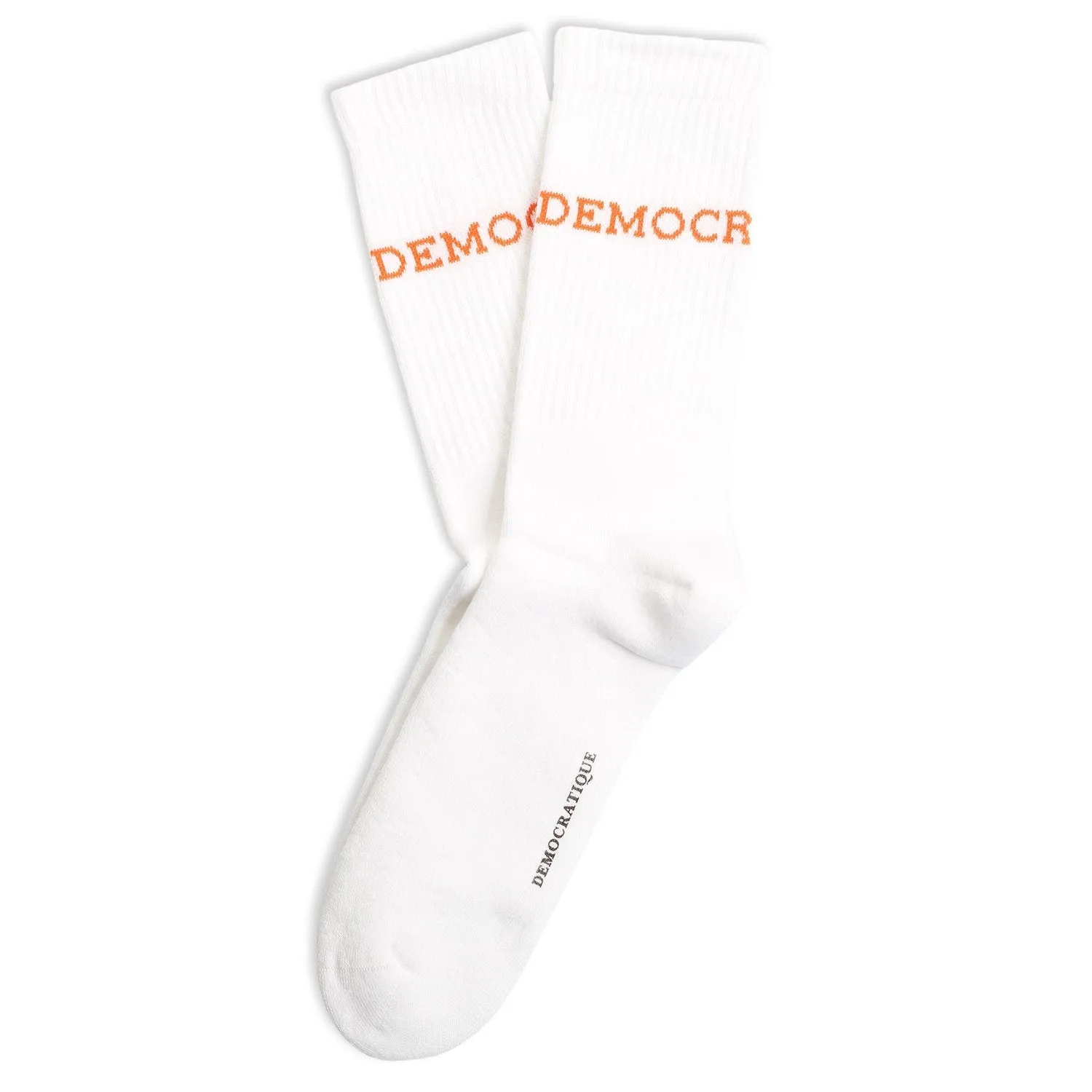 6-pack Athletique Classique Logo Socks Clear White / Pumpkin Orange