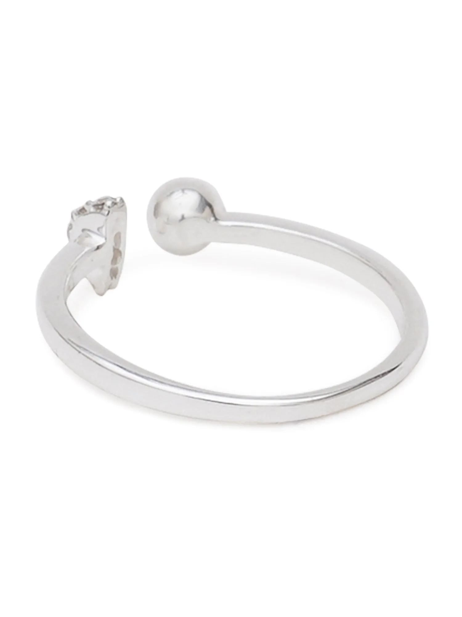 925 Sterling Silver Adjustable Crystal Ring