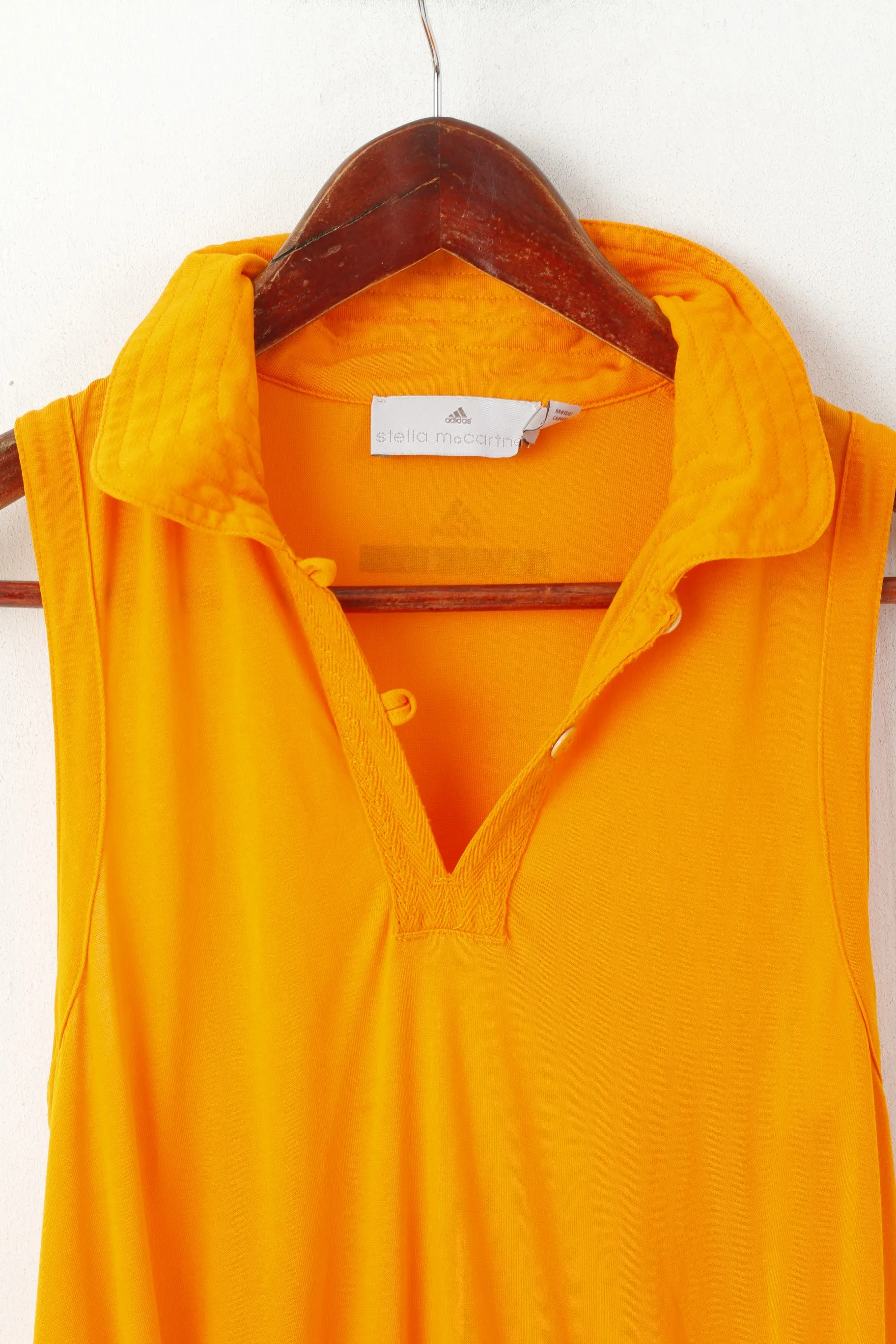 Adidas Stella McCartney Women 38 S Shirt Orange Cotton Sport Gym Vest Top