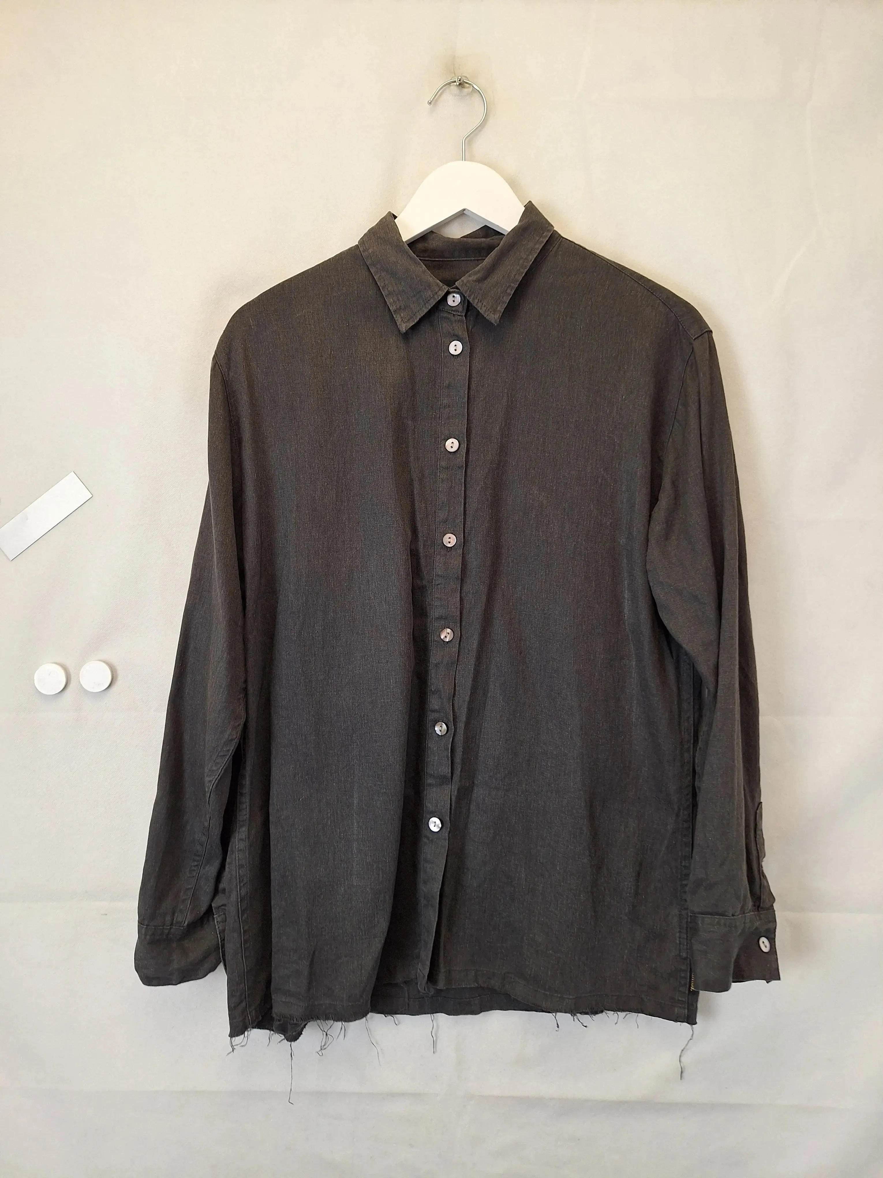 Afends Essential Hemp Button Down Shirt Size 8