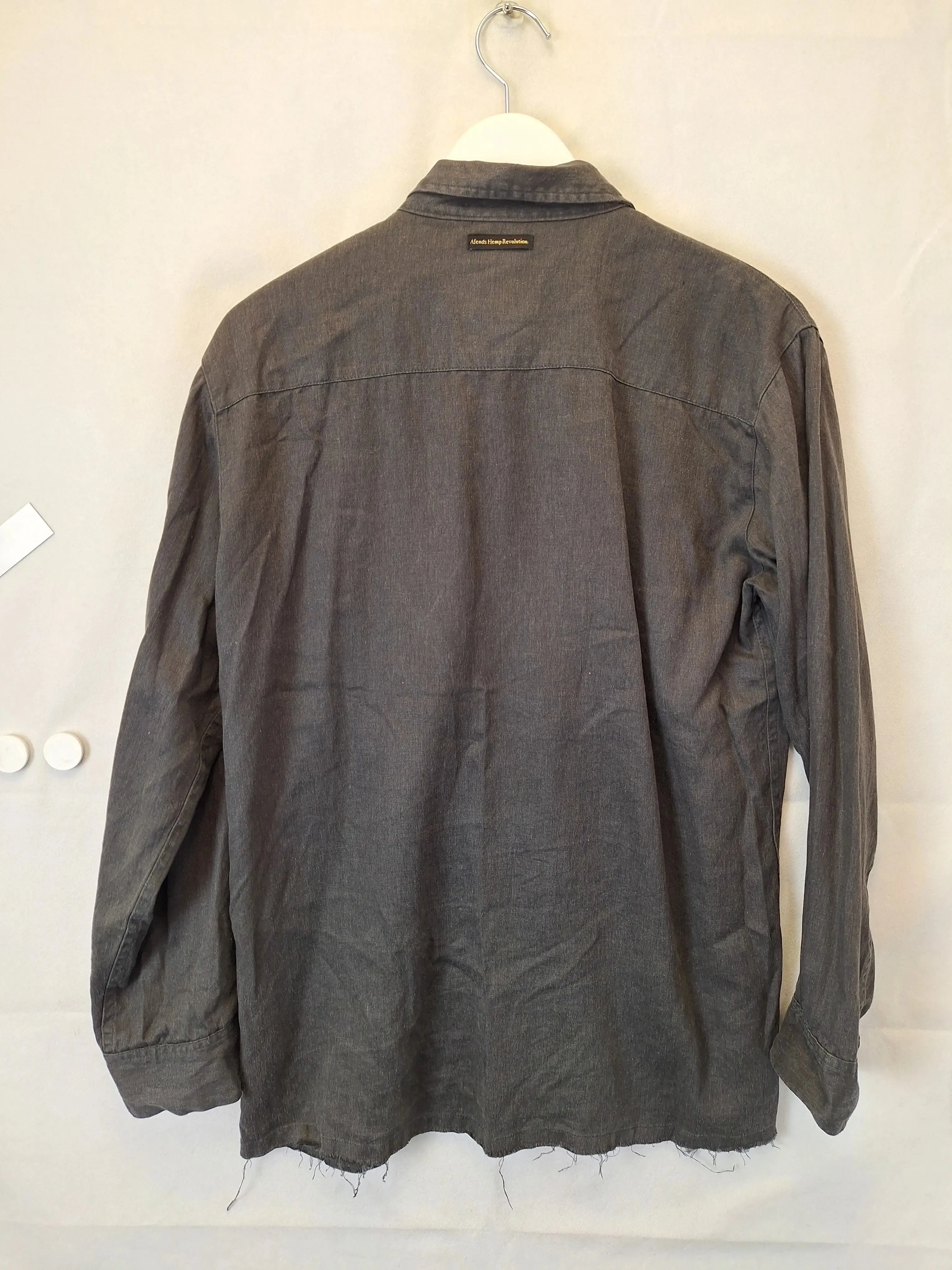 Afends Essential Hemp Button Down Shirt Size 8