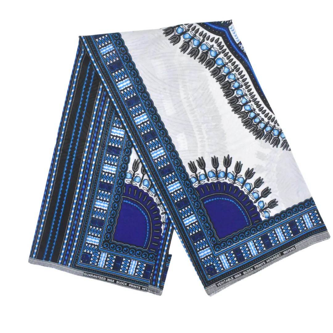 African print fabric Blue and white dashiki - CA123