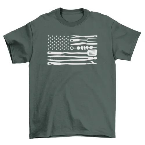 American Flag BBQ T-shirt