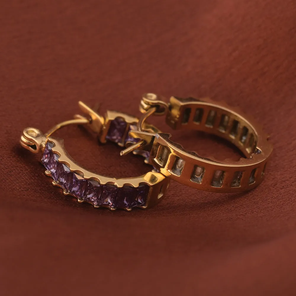 Amethyst Hoop Earrings