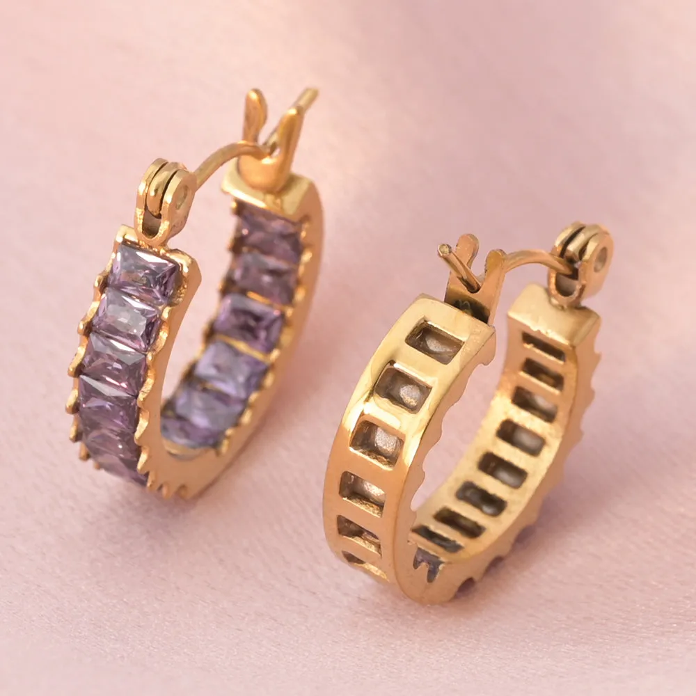 Amethyst Hoop Earrings