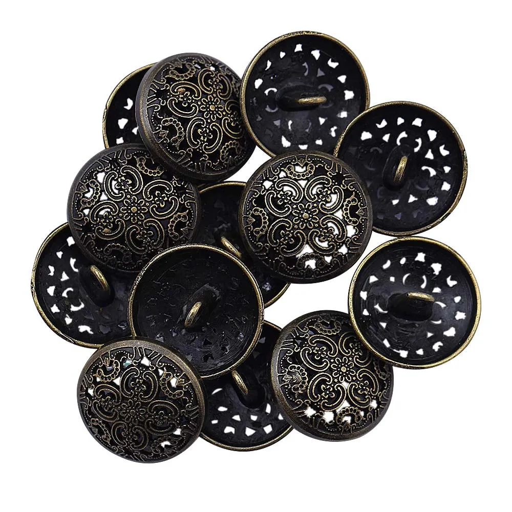 Antique Cutwork Design Round Shape Shank Metal Buttons