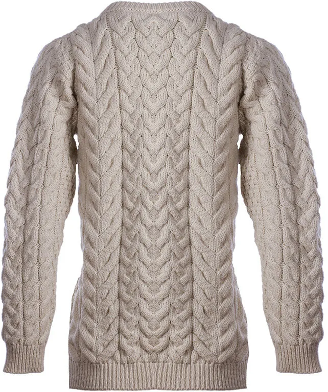 Aran Merino Wool Crew Neck Jumper