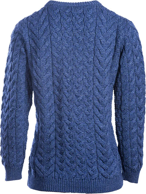 Aran Merino Wool Crew Neck Jumper