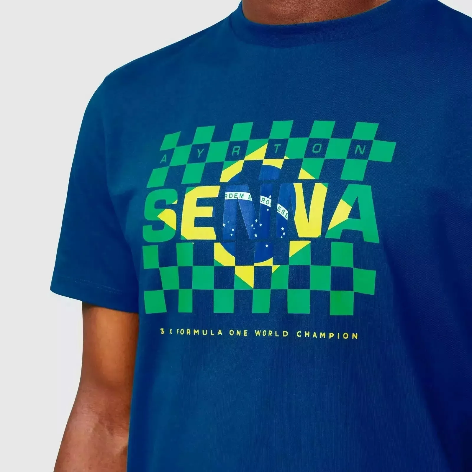 Ayrton Senna Men's Fanwear Flag T-Shirt - Navy