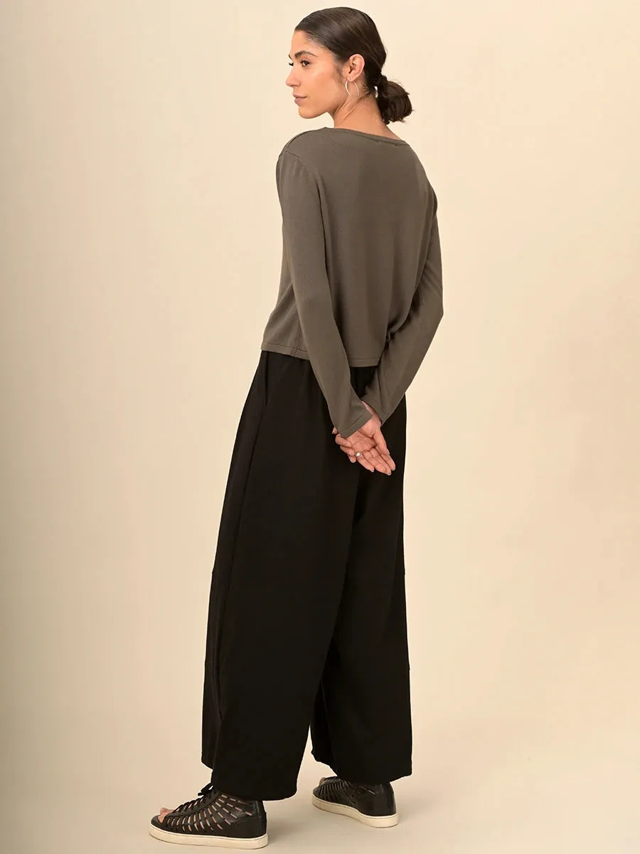 Bamboo Round Neck Boxy Sweater