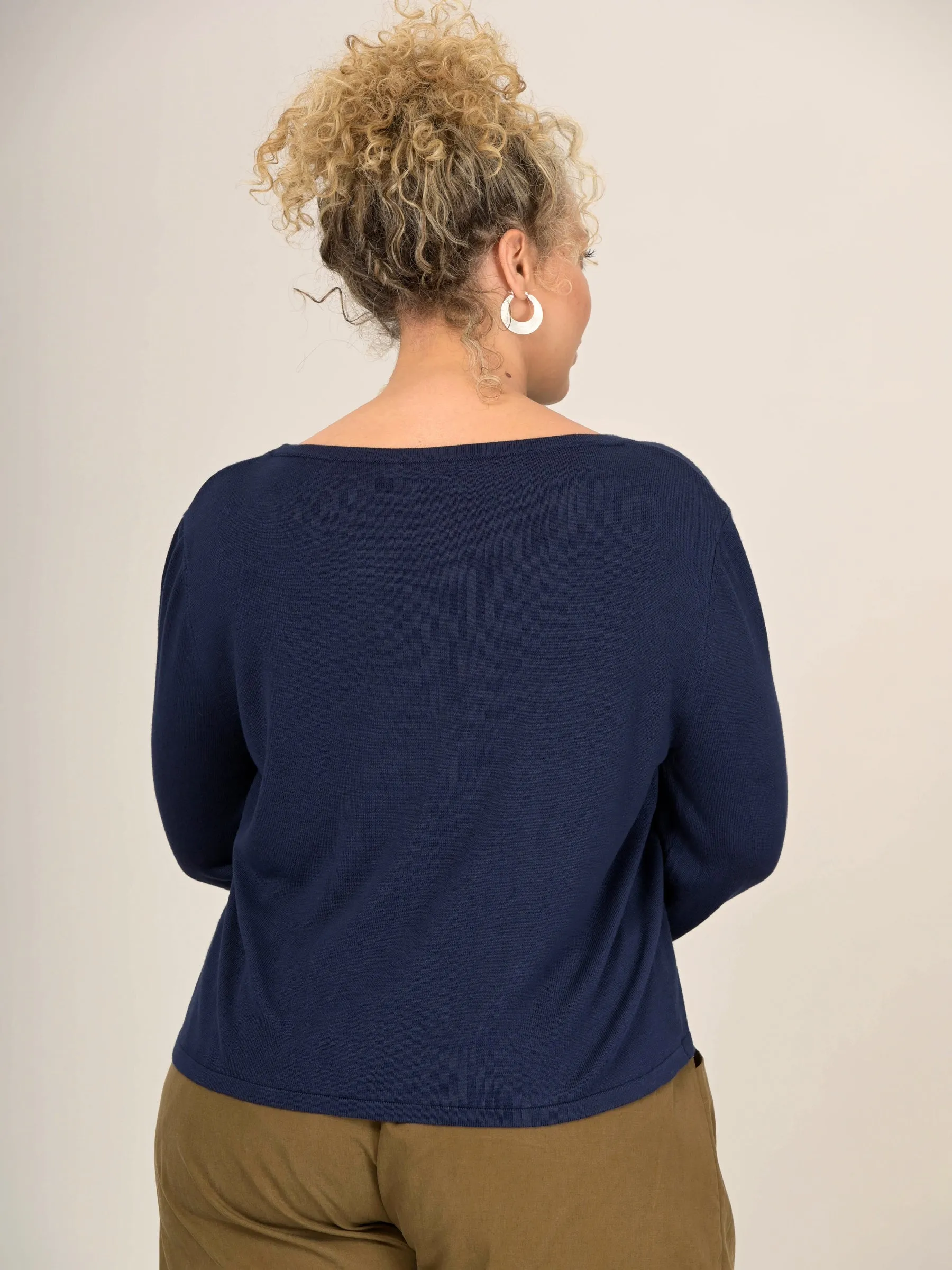 Bamboo Round Neck Boxy Sweater