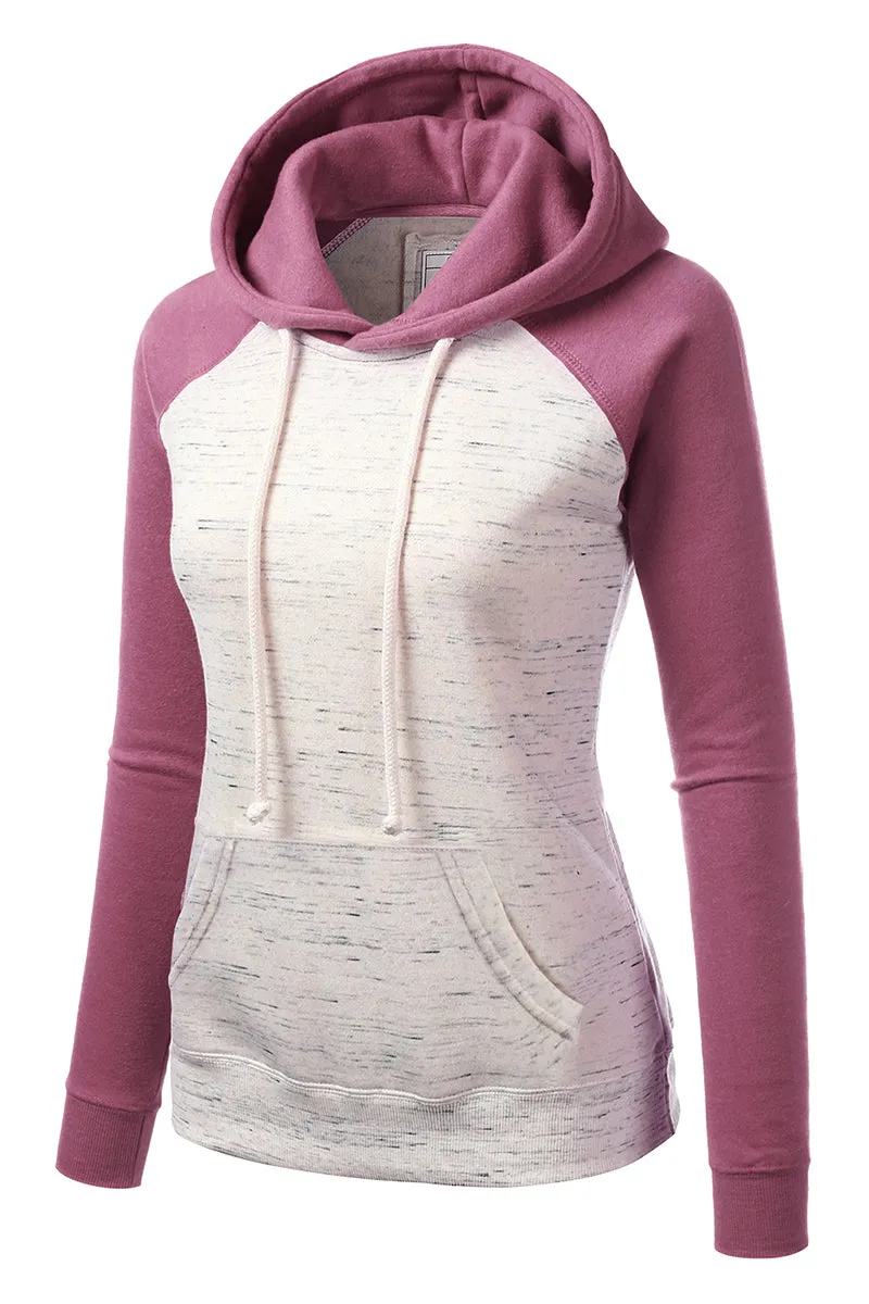 BASIC LIGHTWEIGHT PULLOVER HOODIE SWEATSHIRT FOR WOMEN