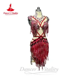 Belly Dance Costume  New Women's Customized Luxury Rhinestone Tassel Dress Oriental Dance Professional Performance Clothing