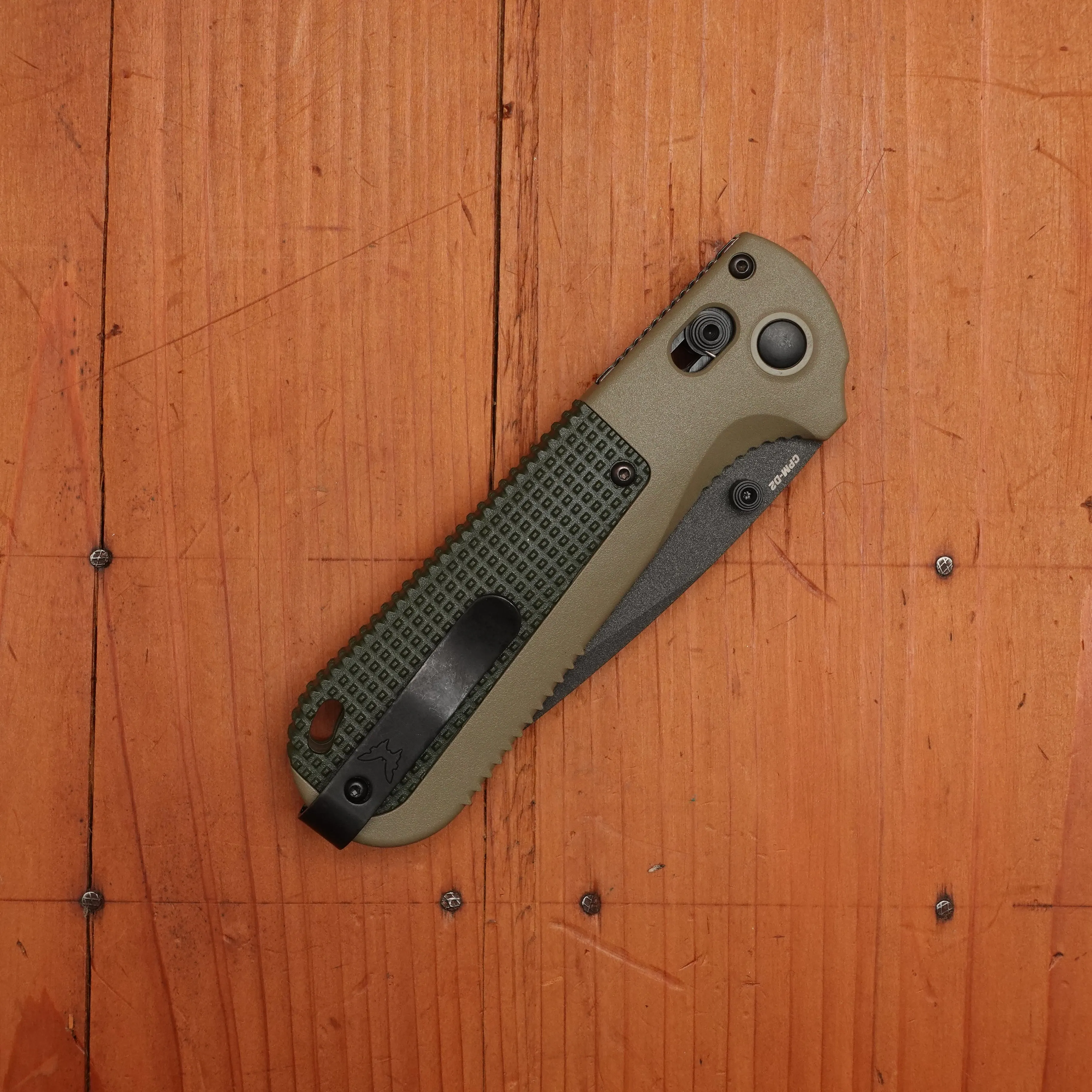 Benchmade 431BK-1 Redoubt Reverse Tanto CPM-D2 AXIS Lock Ranger Green/Forest Grivory Handle