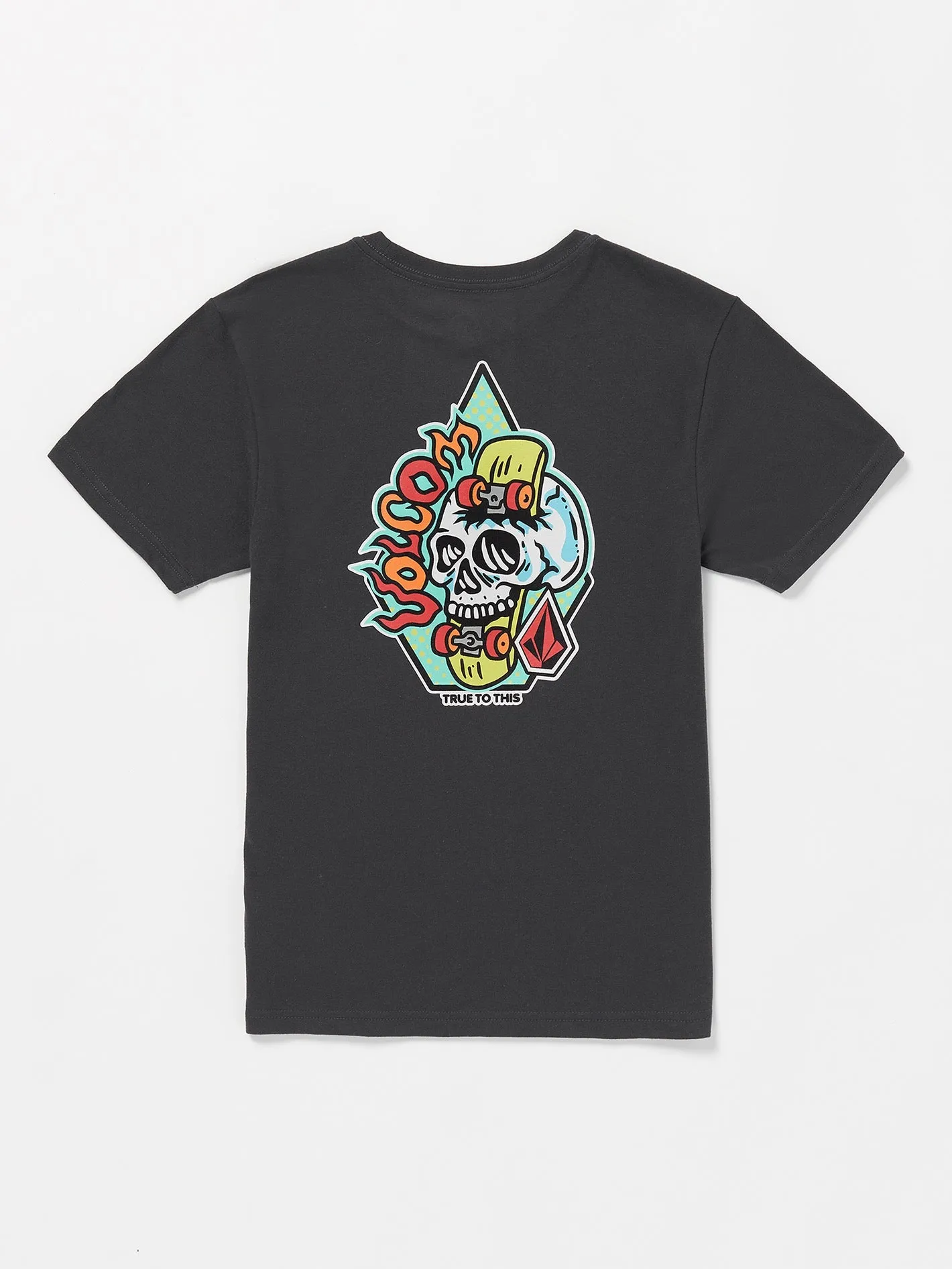 Big Boys Sticker Skull Short Sleeve Tee - Washed Black Heather