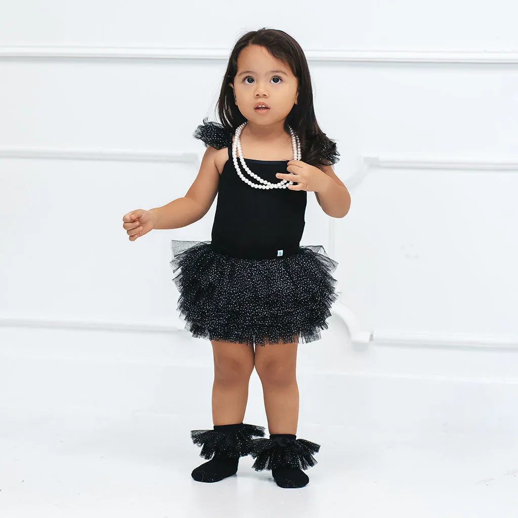 Black Ribbed Tulle Bloomer