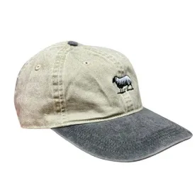 Black Sheep Icon Unstructured Dad Hat Vintage Wash Khaki Black