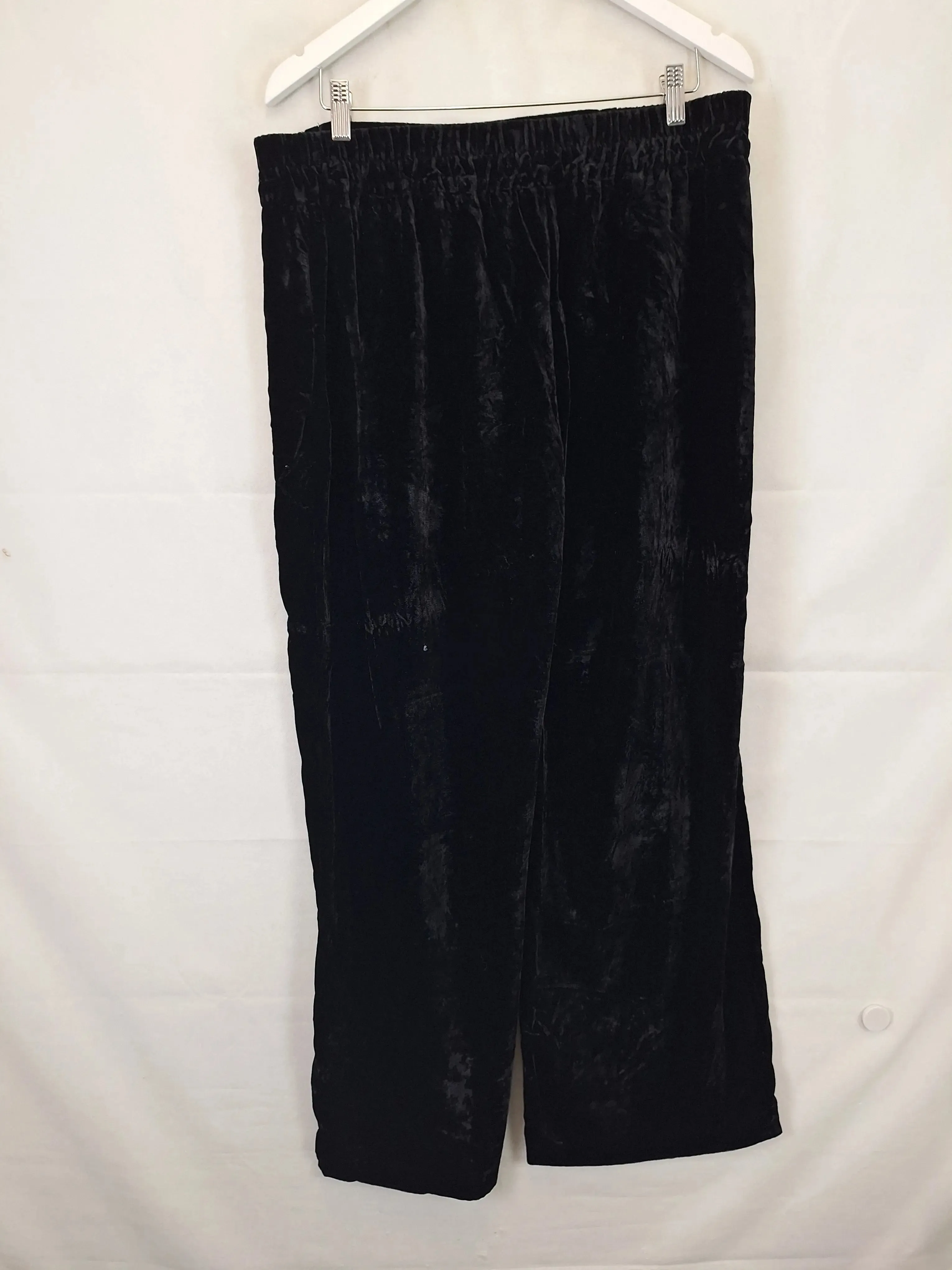 Blue Illusion Crushed Velvet Wide Leg Pants Size L