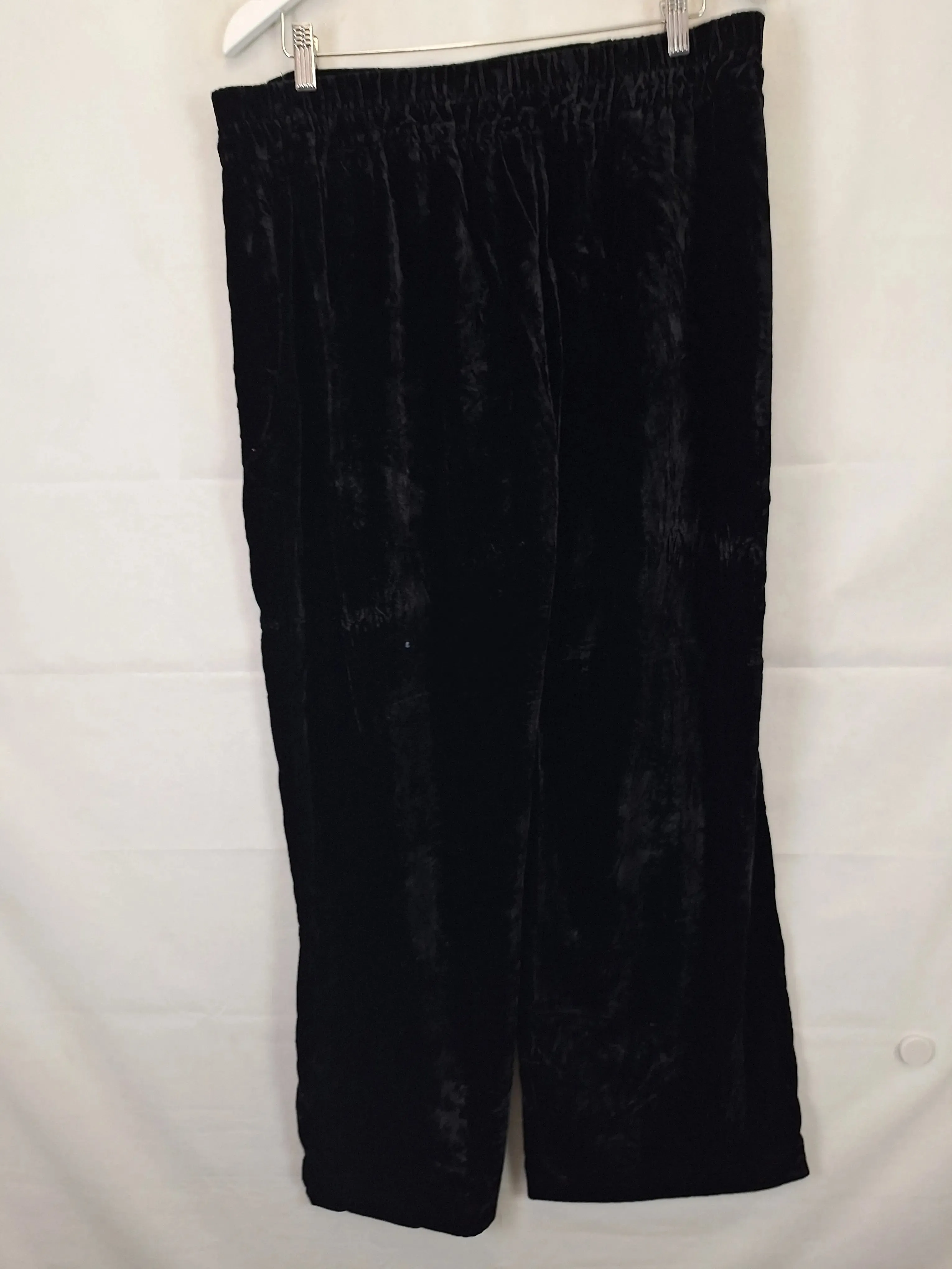 Blue Illusion Crushed Velvet Wide Leg Pants Size L