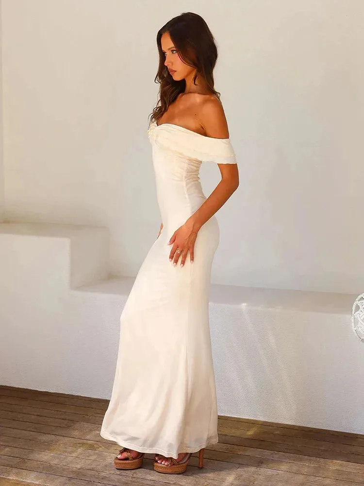 Bodycon Elegant Long Strapless Off Shoulder Sexy Spring Summer Maxi Dress