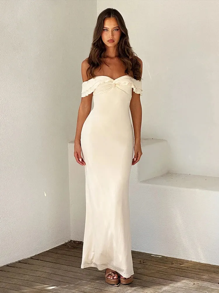 Bodycon Elegant Long Strapless Off Shoulder Sexy Spring Summer Maxi Dress