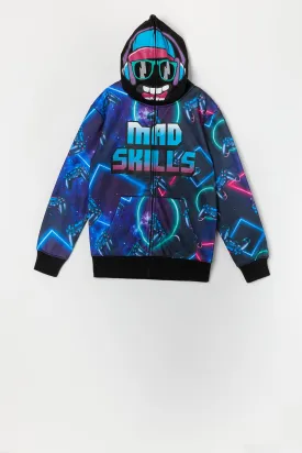 Boys Mad Skills Man Print Full Zip Hoodie