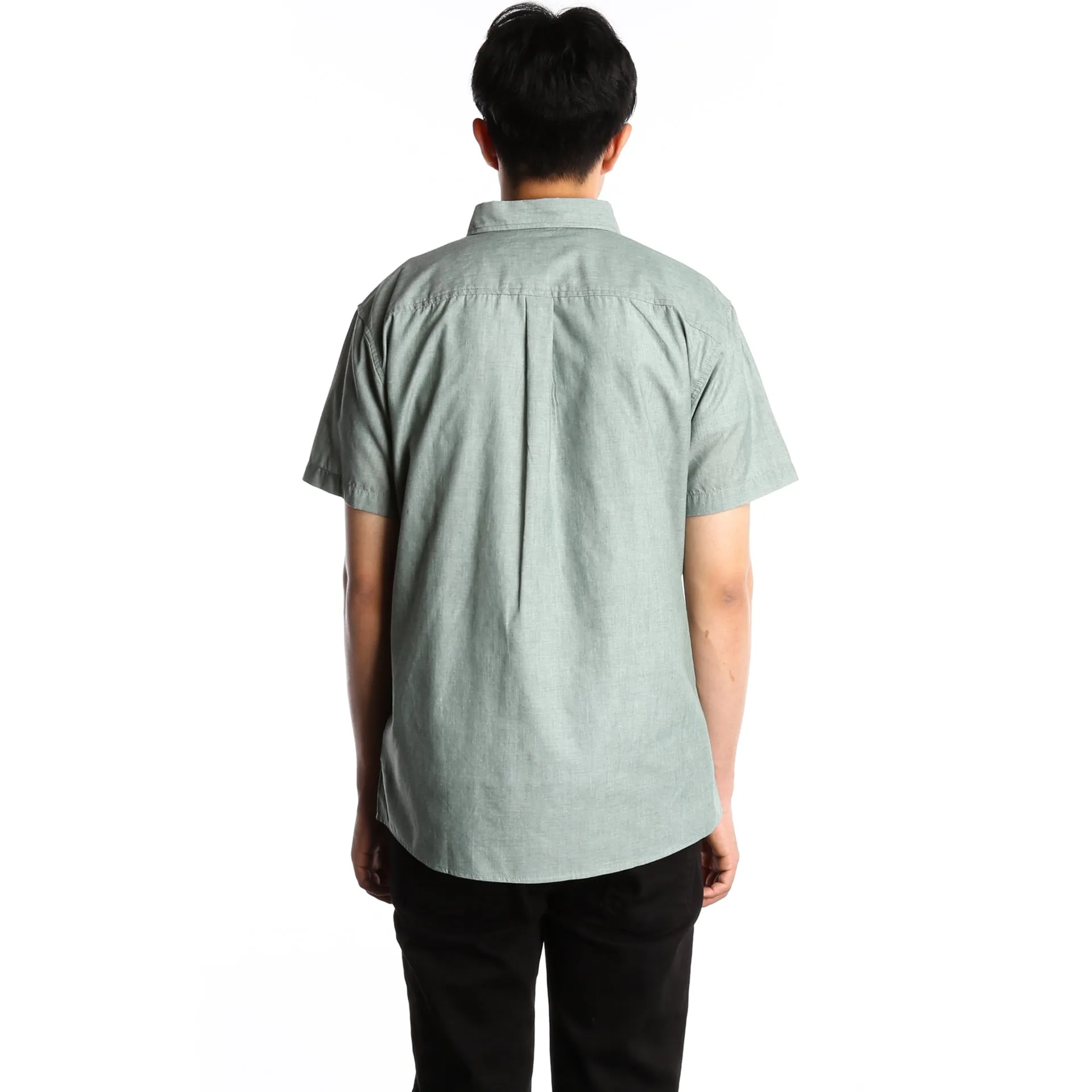 Brixton Central Woven S/S Shirt - Washed Chive