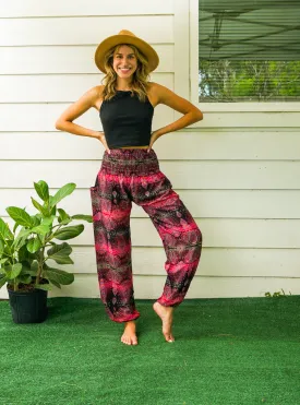 Burgundy Paisley Harem Pants