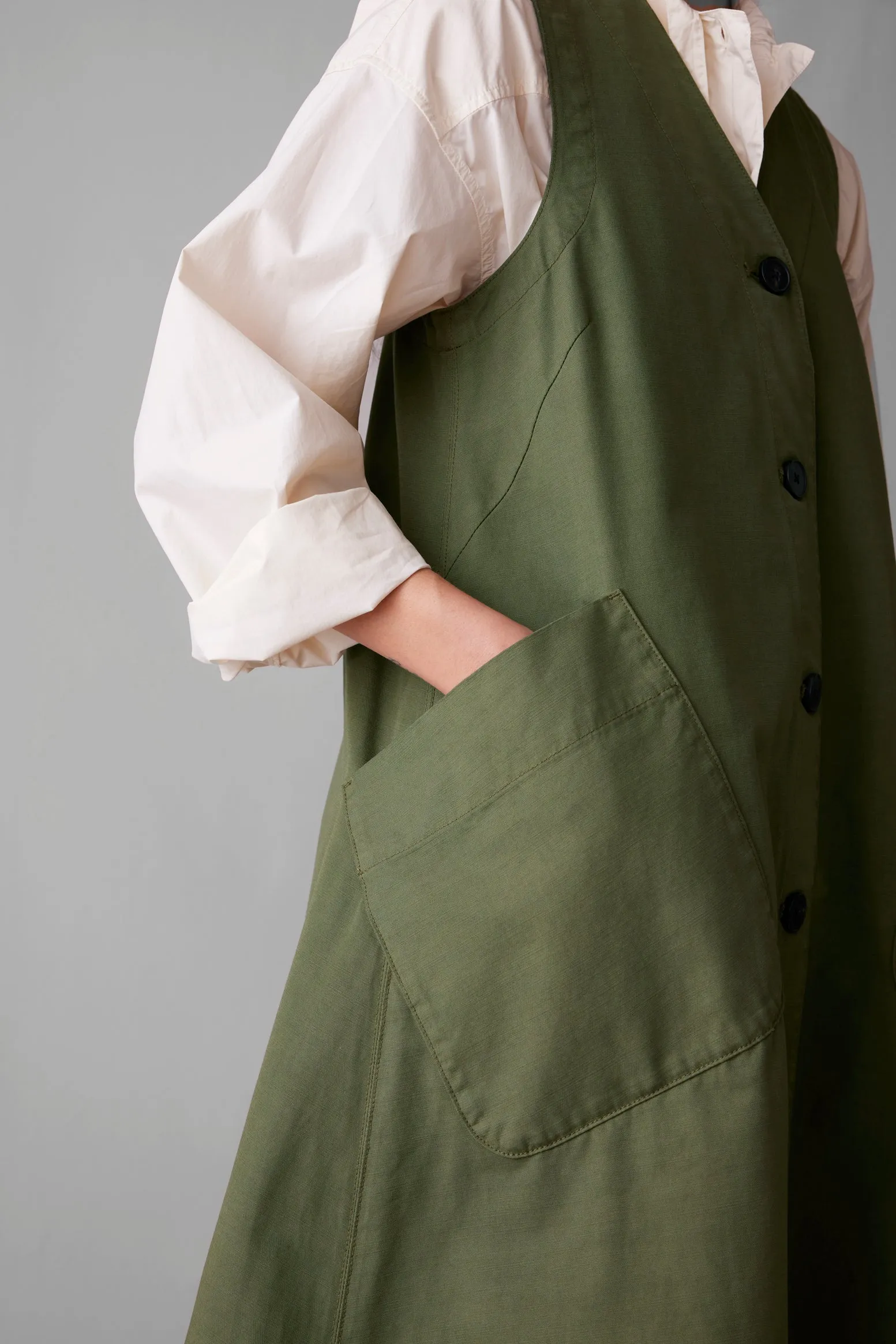 Buttoned A Line Organic Cotton Dress | Artichoke