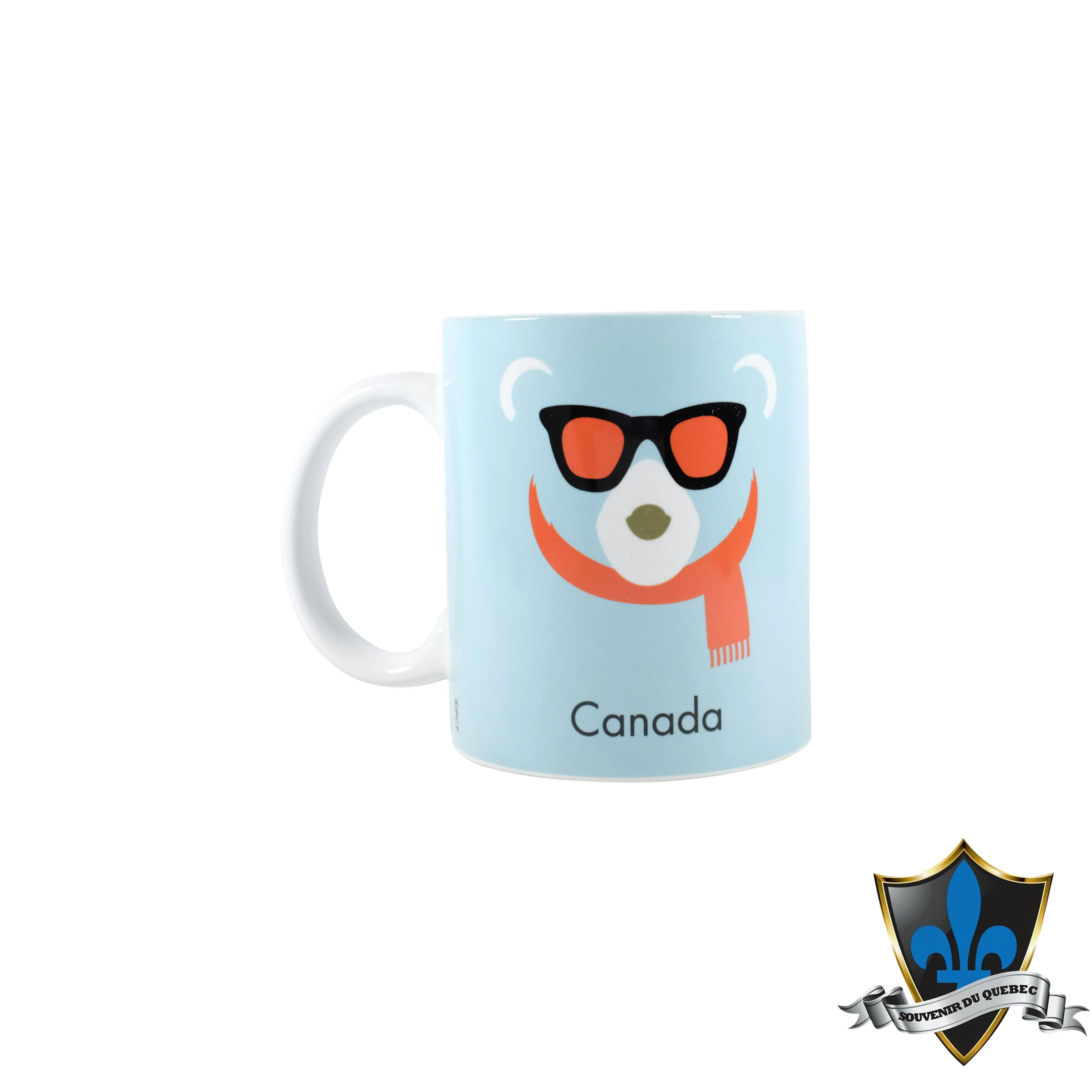 Cozy Canadian Polar Bear Mug with Stylish Scarf Design