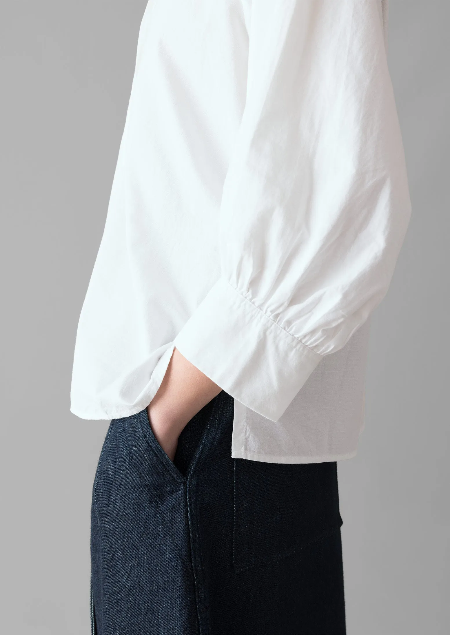 Catrin Cotton Oxford Easy Shirt | White