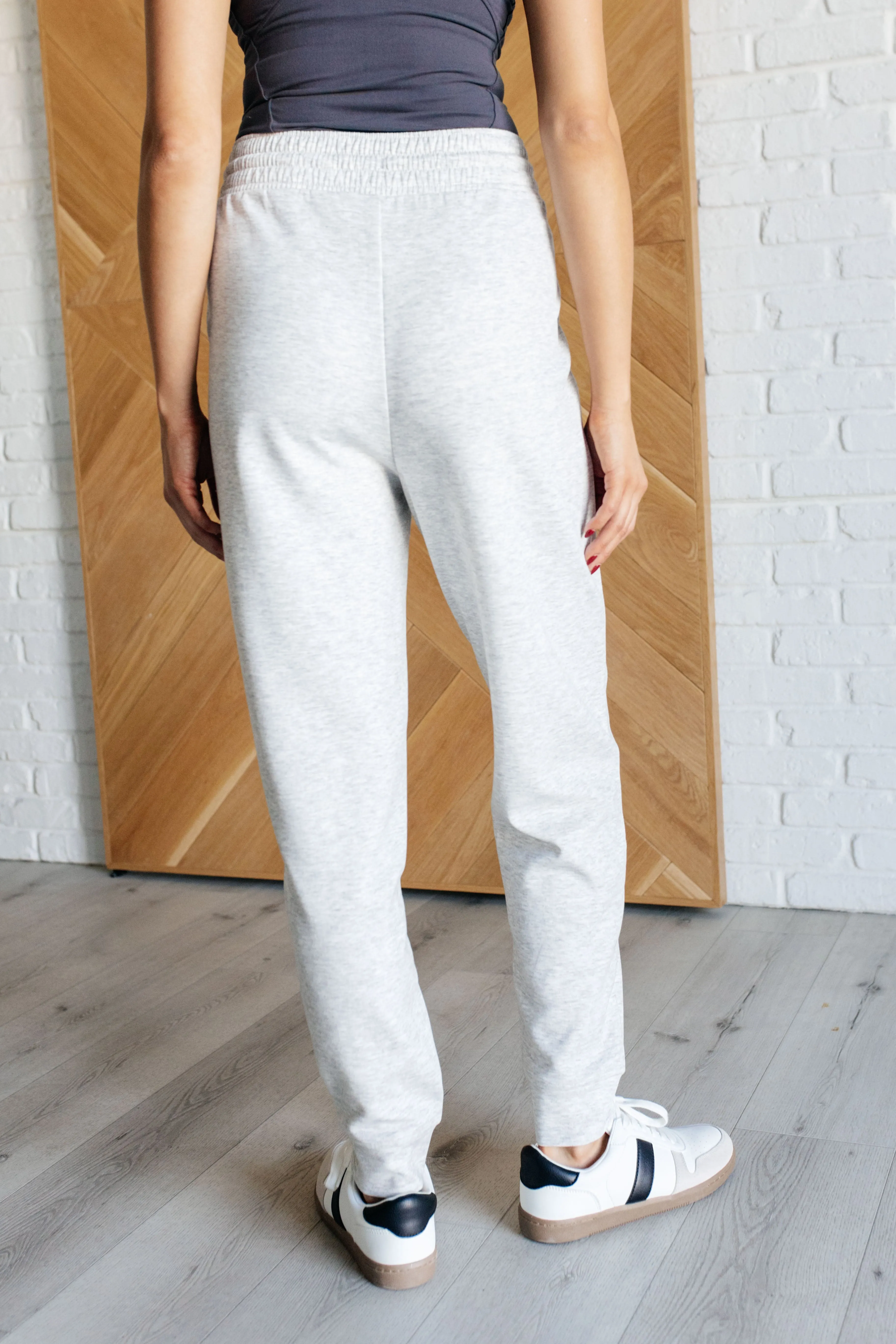 Center Seam Scuba Joggers in Heather Grey by Zenana