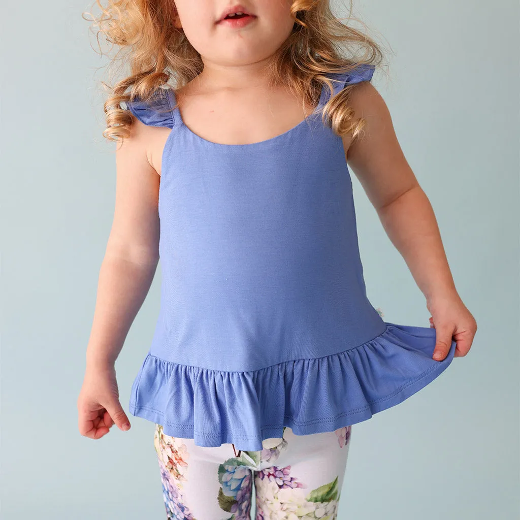 Chatham Blue Ruffled Tank