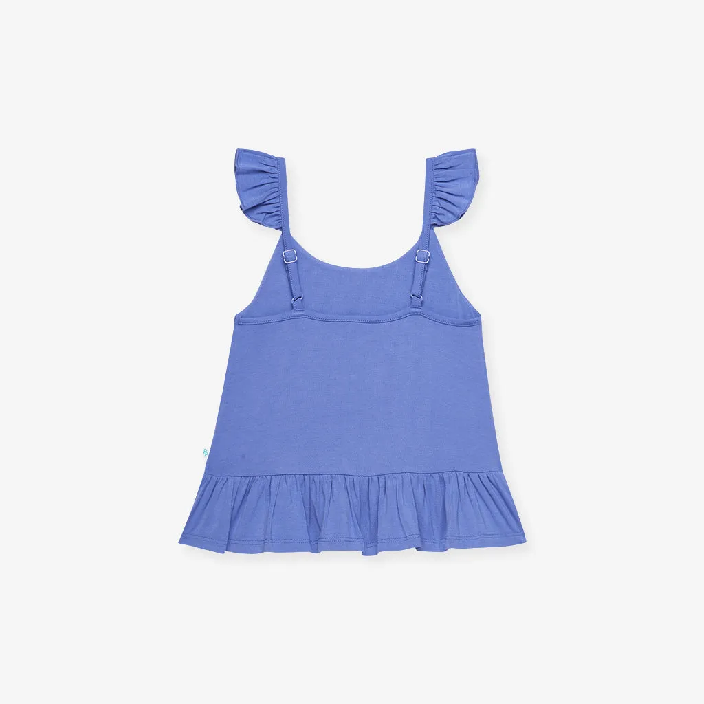 Chatham Blue Ruffled Tank