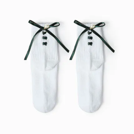 College wind bow stockings PL10226