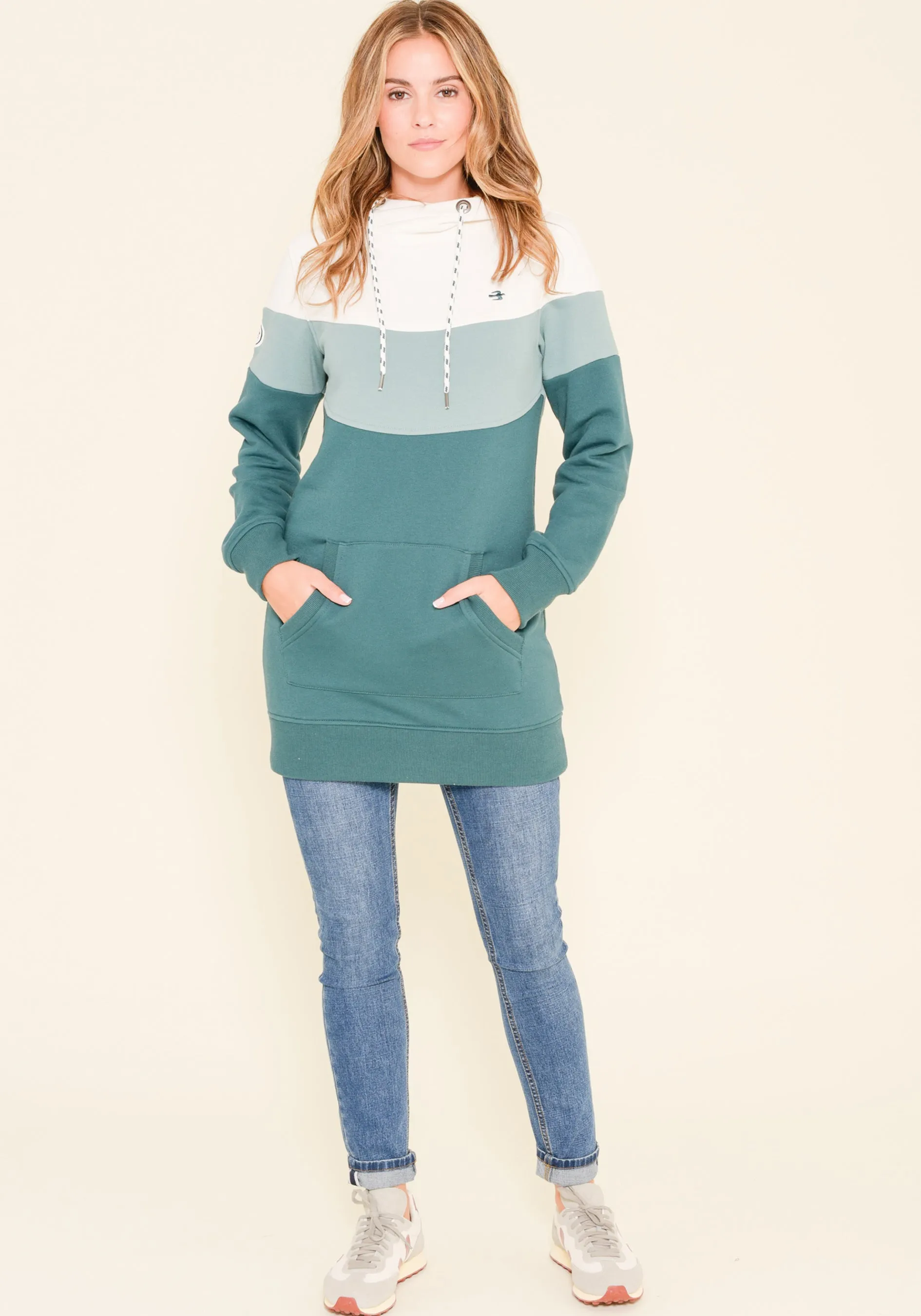 Colour Block Longline Hoody