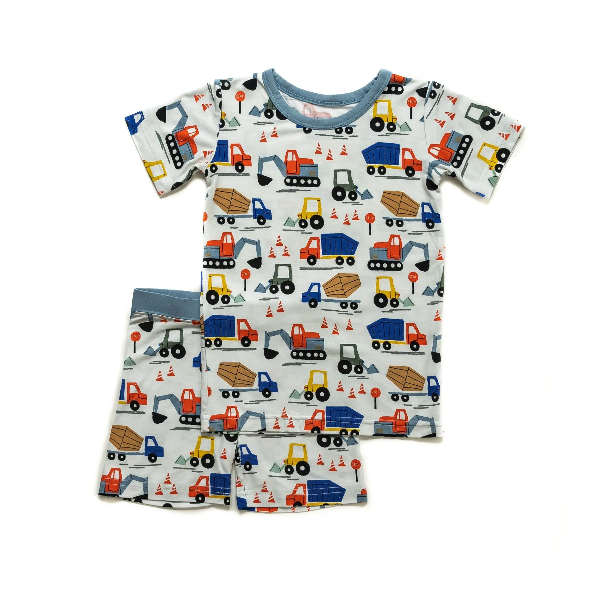 Construction Two-Piece Short Sleeve & Shorts Pajama Set