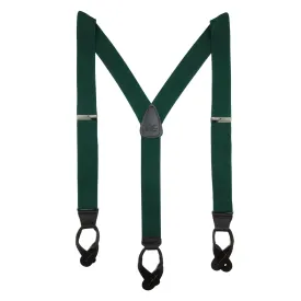 CTM® Men's Elastic Button End Dress Suspenders with Silver Hardware