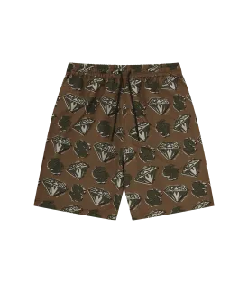 DIAMONDS & DOLLARS SWIM SHORT - KHAKI