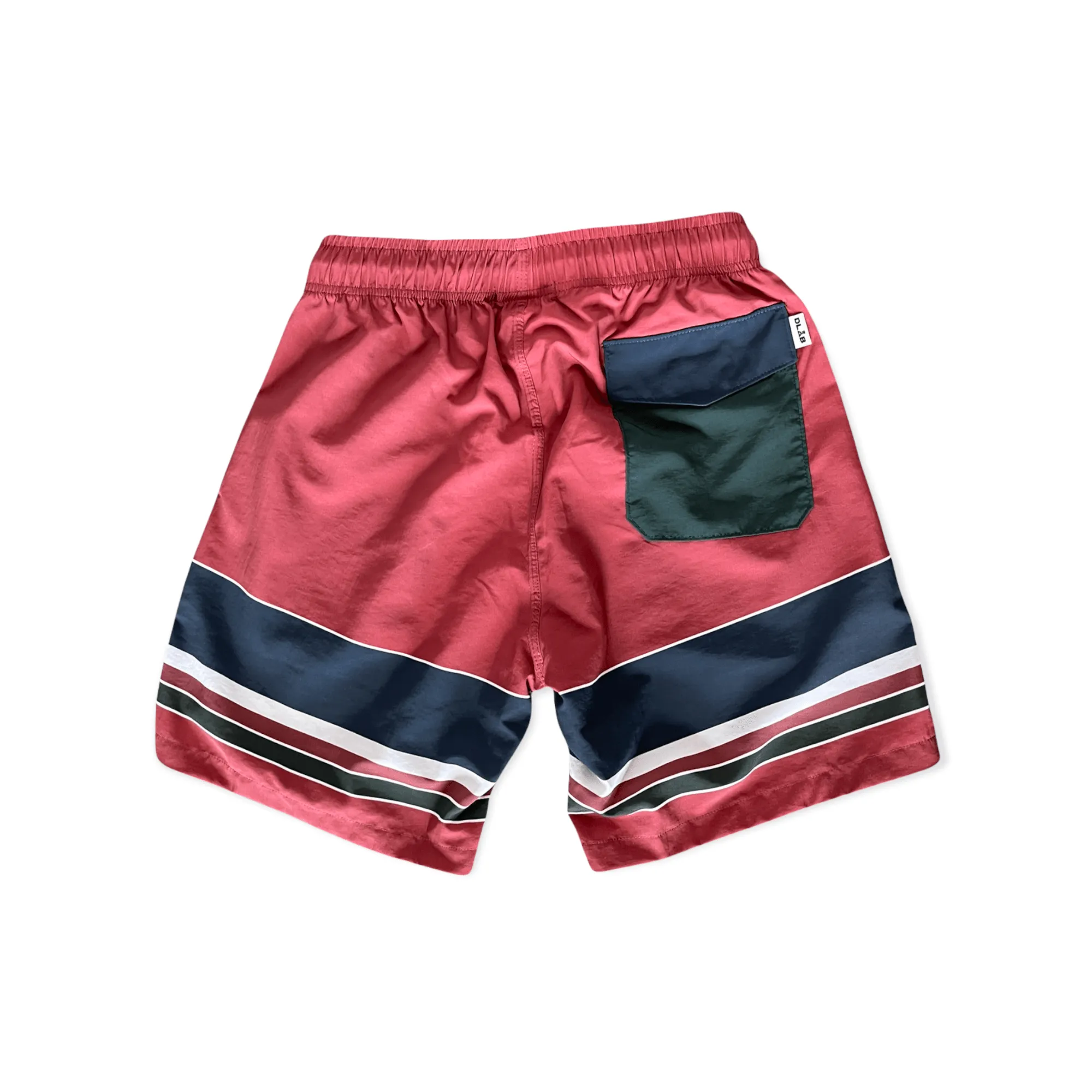 Dlab Men's Hybrid Board Shorts (Burgundy-Sublimated Lines)