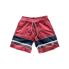 Dlab Men's Hybrid Board Shorts (Burgundy-Sublimated Lines)