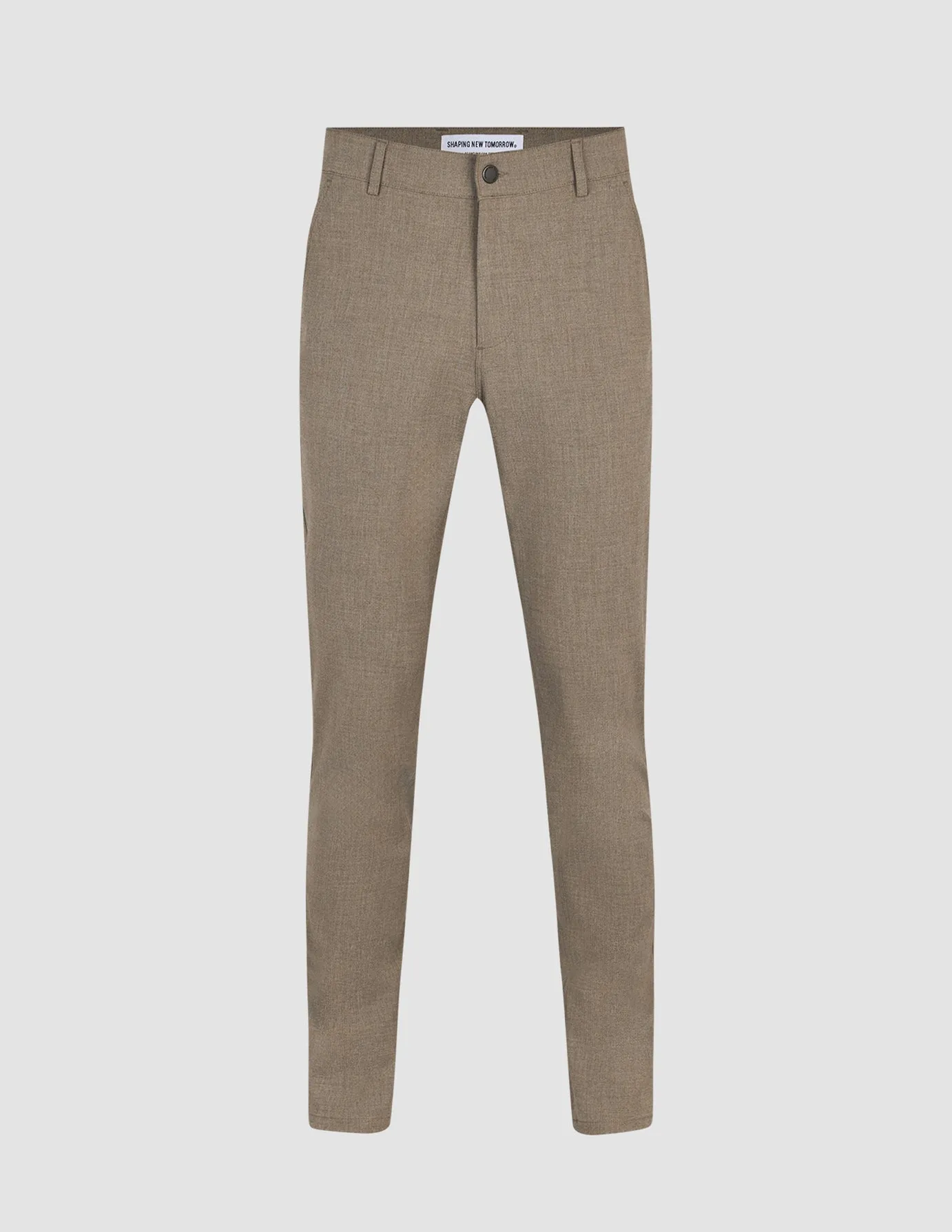 Essential Pants Slim Dark Beige Melange