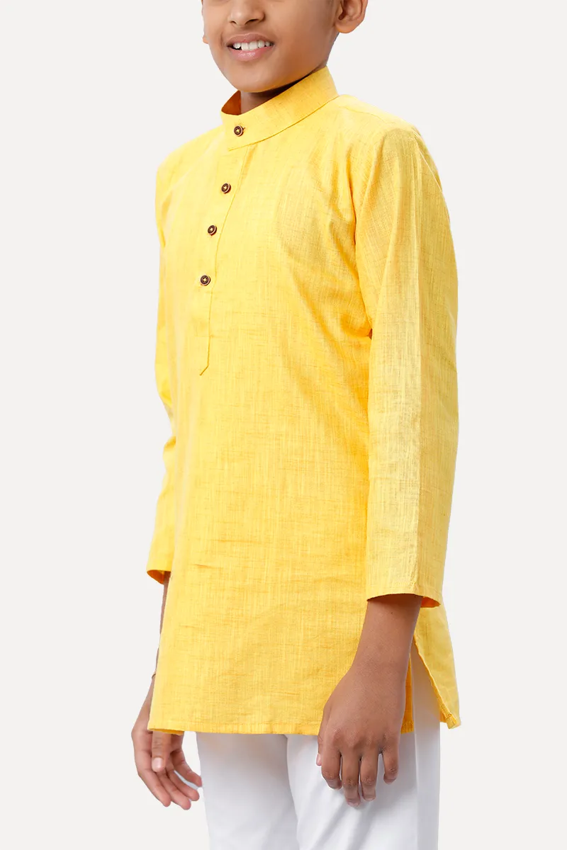 Exotic - Yellow Kurta and Pyjama 2 In 1 Set For Kids | Uathayam