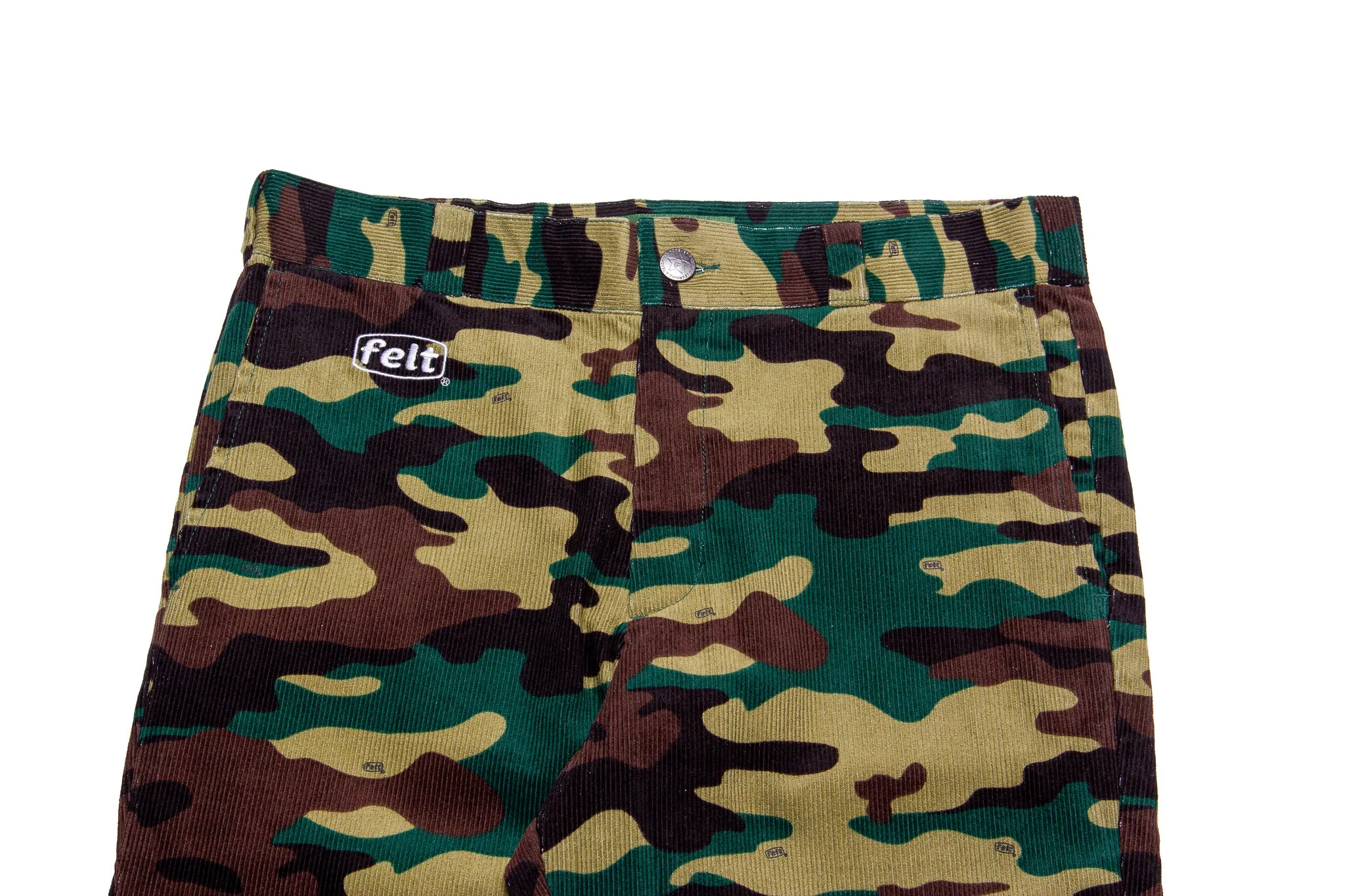 Felt Corduroy Work Pants "Woodland Camo"