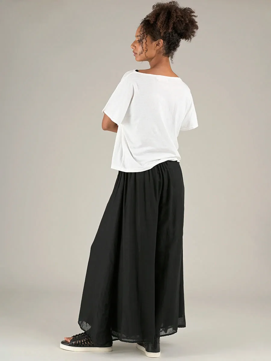 Fine Cotton Muslin Wide Leg Trousers