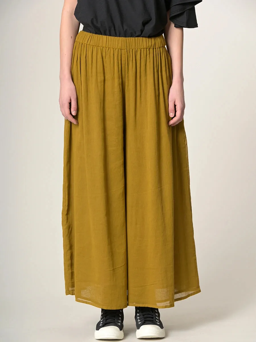 Fine Cotton Muslin Wide Leg Trousers