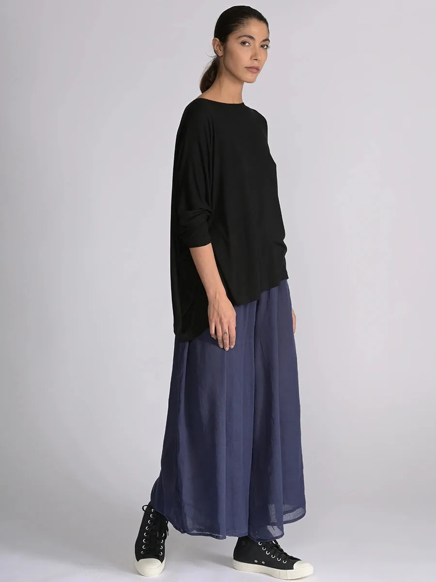 Fine Cotton Muslin Wide Leg Trousers